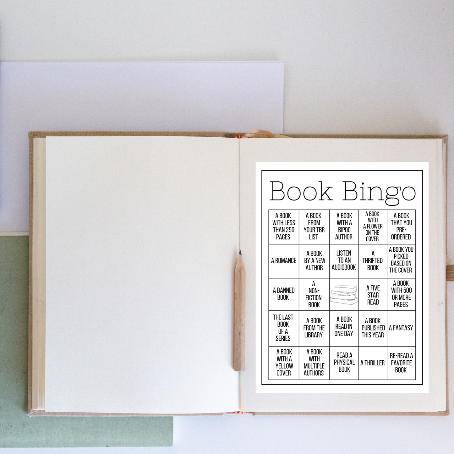 Book Bingo Sticker Sheet