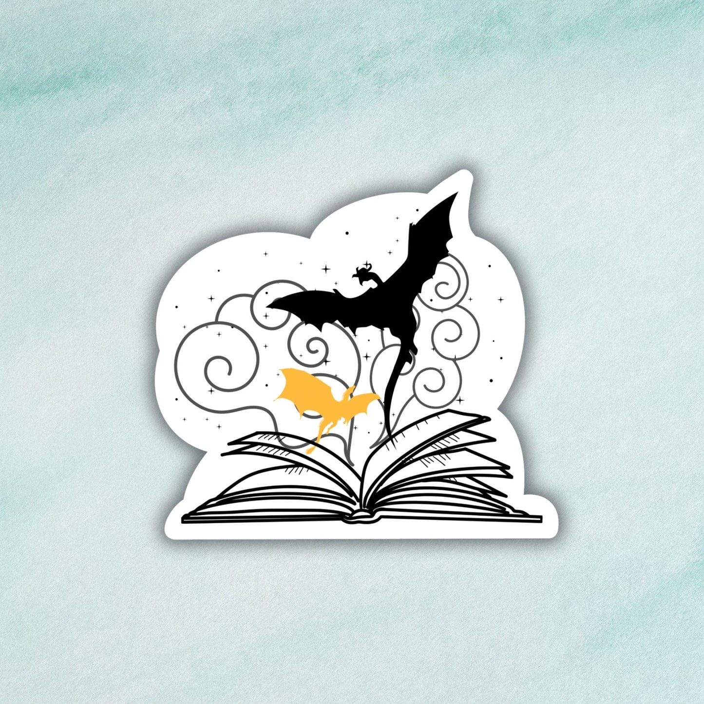 Black and Gold Dragon Sticker