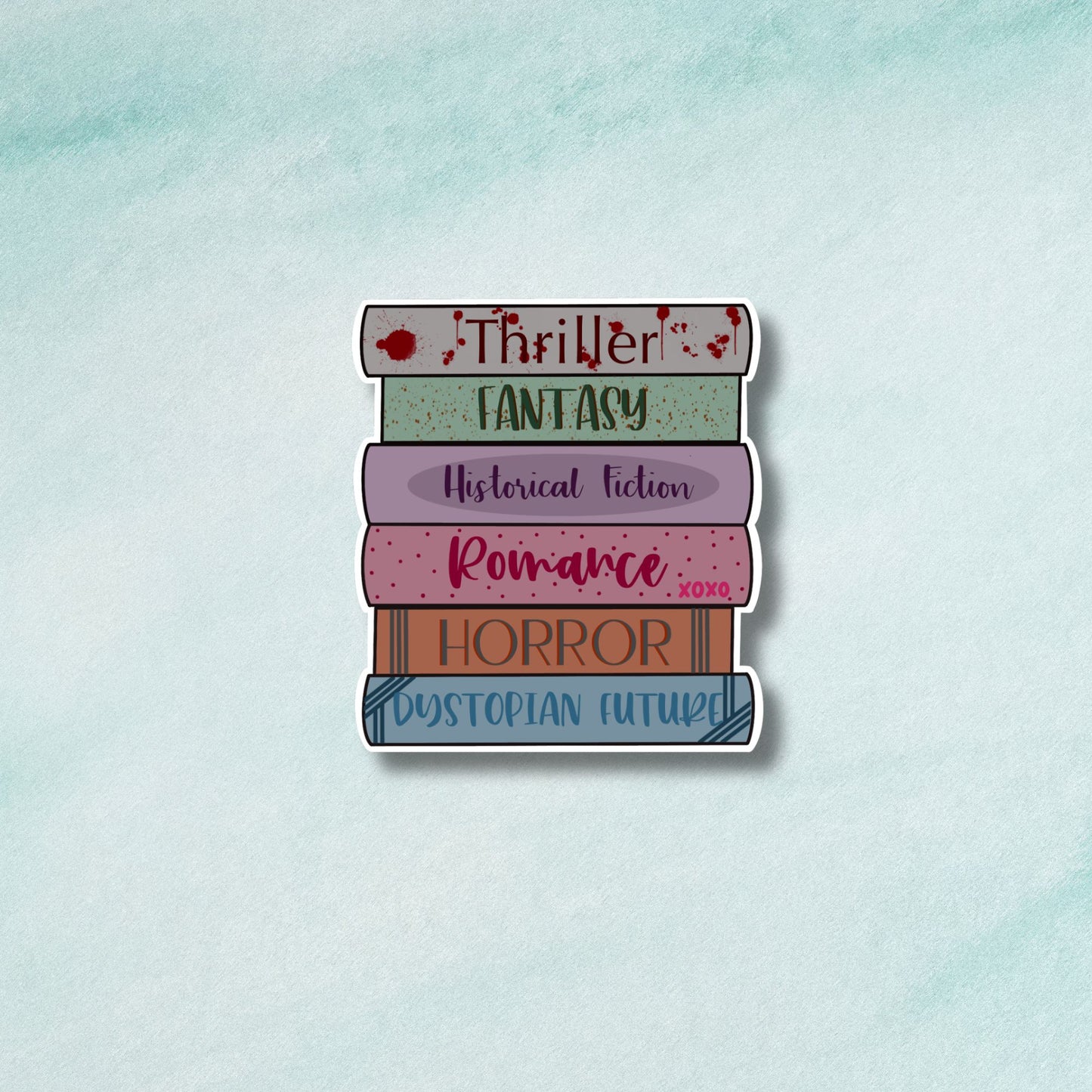 Book Genre Stack Sticker