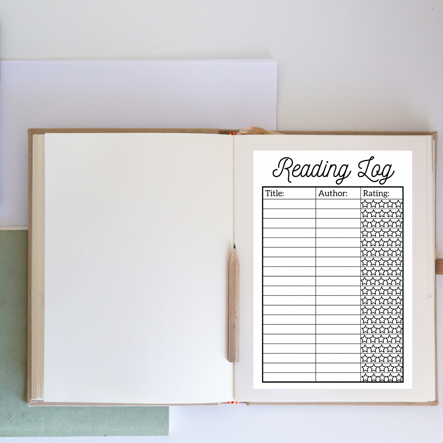 Reading Log Sticker Sheet