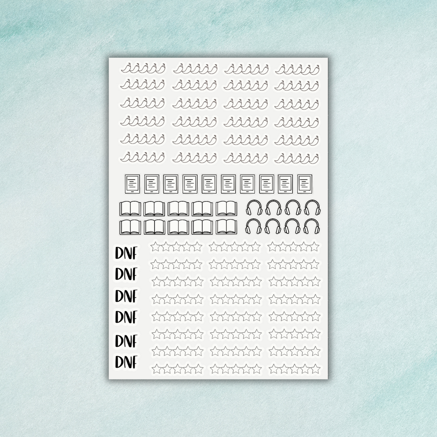 Book Journal Sampler Sticker Sheet