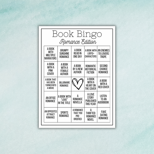 Book Bingo Sticker Sheet-Romance Edition