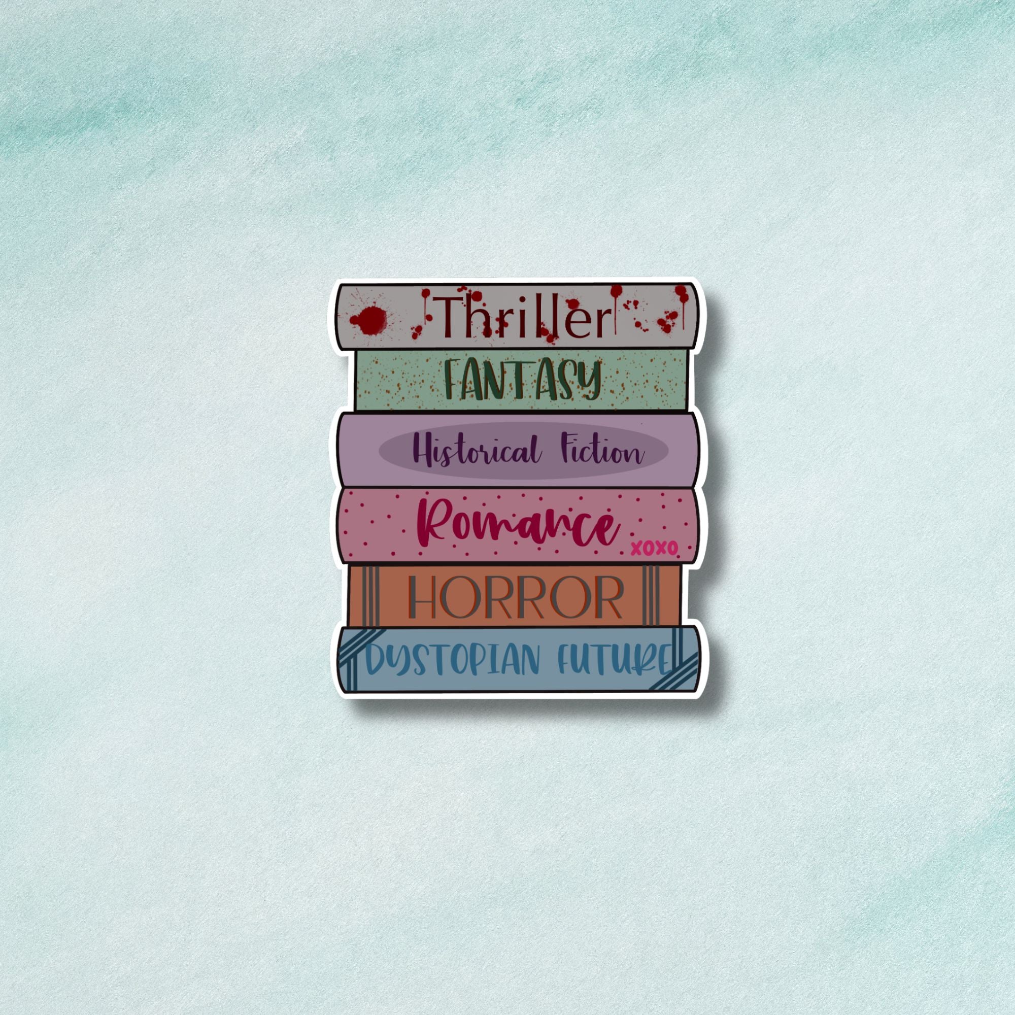 Book Genre Stack Sticker – Wildflower Craft Co