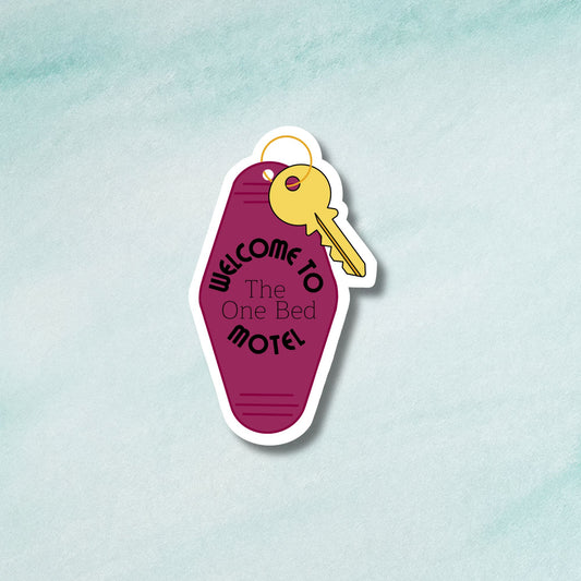 One Bed Motel Key Sticker