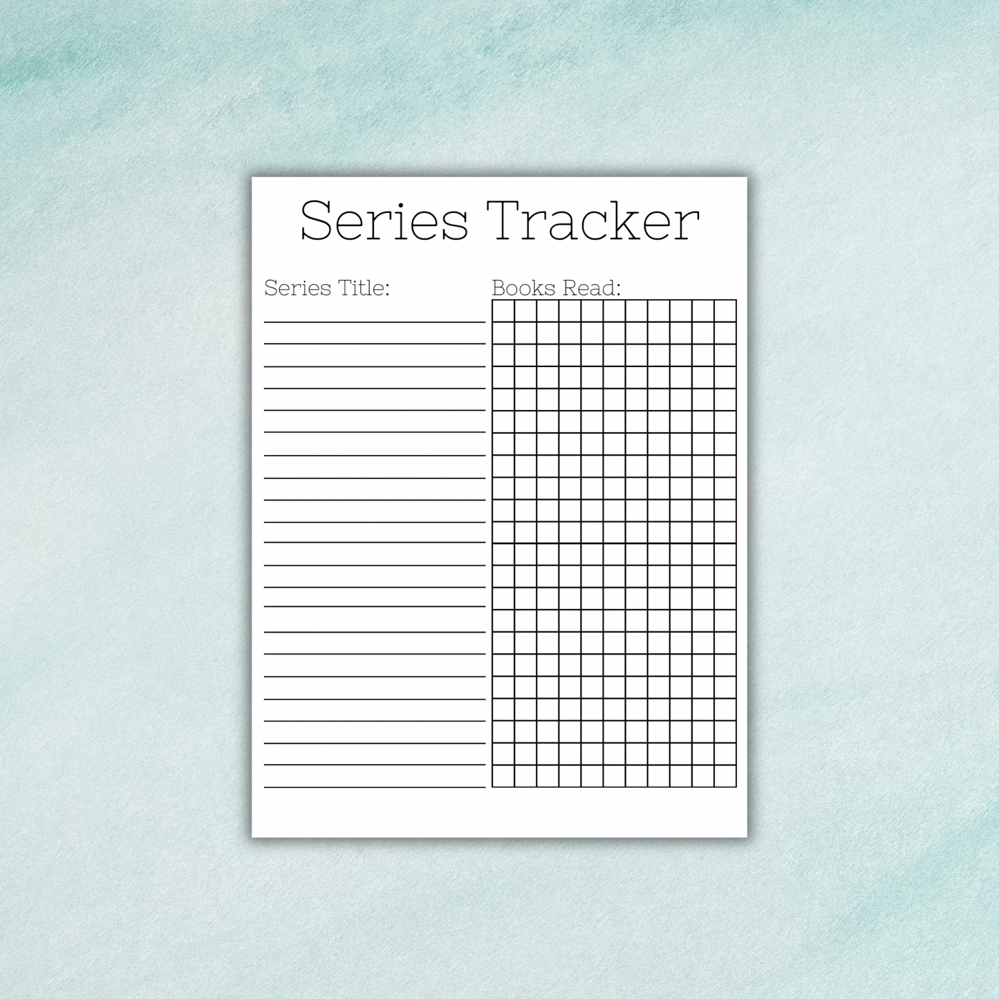 Book Series Tracker Sticker Sheet