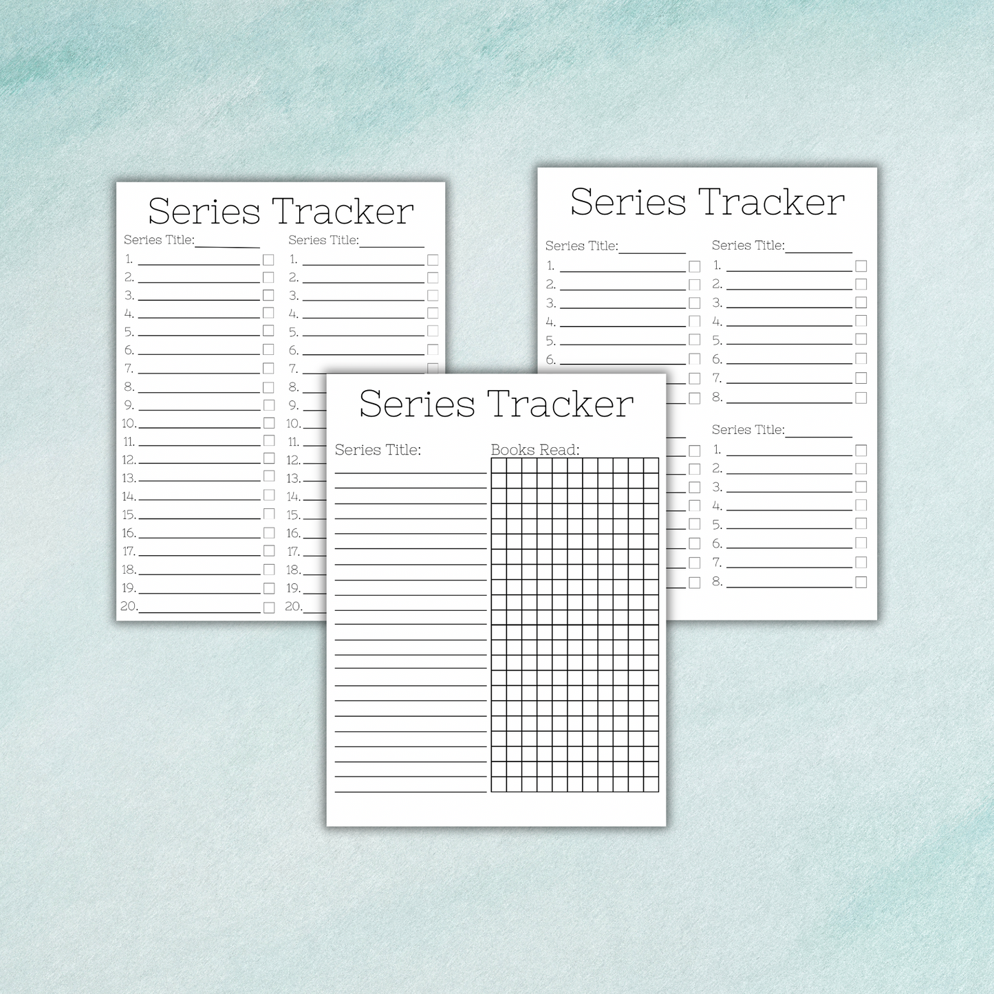 Book Series Tracker Sticker Sheet