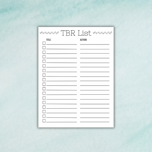 TBR (To Be Read) List Sticker Sheet